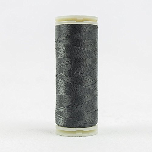WonderFil InvisaFil Specialty Thread, 2-Ply Cottonized Soft Polyester, Silk-Like Thread for Fine Sewing, 100wt - Dark Grey, 400m
