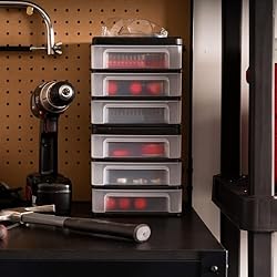 IRIS USA Plastic Stacking Desk Top 3-Drawer Storage