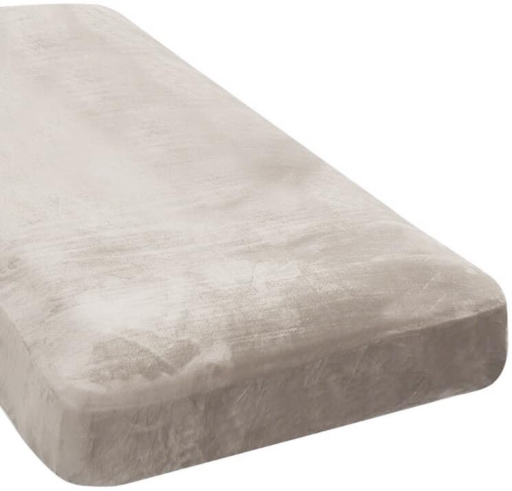 Photo 1 of H.VERSAILTEX Velvet Stretch Individual Chaise Cover Sectional Couch Covers for L Shaped Sofa Both Left/Right Furniture Protector Seat Cushion Sofa Cover (1 Piece Chaise Cover, Oatmeal)