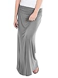 Basics Fold Over Rayon Maxi Skirt