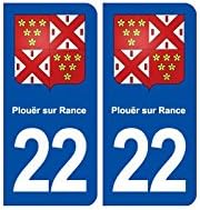 22 plouër-sur-rance Coat of Arms City Sticker Plate Sticker