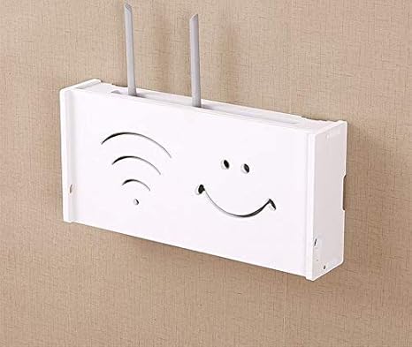 Amazon Chq ルーター 収納 収納 壁掛け ボックス ホワイト インテリアスマイルホワイト ルーター ケーブル類 組立式 Wi Fi 大 42xx8 5cm 収納ケース ボックス オンライン通販