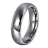 Men's Classic Wedding Bands, Will Queen High Polished Tungsten Carbide Rings Anniversary Bands 6mm