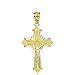 14K Yellow Gold Natal Starburst Crucifix Jesus Christ on the Holy Cross Pendant Charm