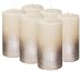 BOLSIUS Rustic Set of 6 Pillar Candles - 5 x2.75 Inches Metallic Unscented Candles - Ivory Candles with Silver Coated Bottom - Nice Candles - Pillar Candles - Home & Party Decorations primary