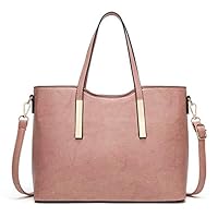 JOYFEEL Women Soft PU Leather Pure Color Messenger Satchels Casual Large Capacity Shoulder Crossbody Bags Totes Handbags Pink