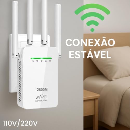 Repetidor Wi-Fi 300Mbps 4 Antenas com WPS para Rede 2.4GHz | Amplificador Extensor de Internet