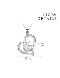 AOBOCO - Collar de plata de ley 925 con cristales de Swarovski, diseño de corazón con texto "I Love You to The Moon and Back"