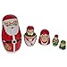 BestPysanky Set of 5 Santa, Mrs. Claus, Elf & Snowman Wooden Nesting Dolls 4.75 Inches