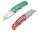 Set of 2 Vulcan Gear Utility Knives Box Cutter Set with 10 Extra Blades Included Red & Green