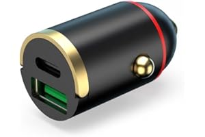 Fast Charge For Mini Dual Port PD Car Charger 100W Adapter with Chip, LED Indicator and Overcurrent Protection Compatible wit