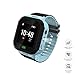 Wonbo Kid Smart Watch, Soft Silicone GPS Tracker with SIM Slot SOS Call Camera Touch Screen Real-time Location Finder Anti-Lost Alarm Remote Remove Alert for Boys Girls (Black&Blue)