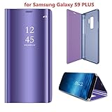 HP95(TM) For Samsung Galaxy S9 Plus Case Smart Sleep Wake UP Cover Flip Stand Holder Mirror Case (Purple)