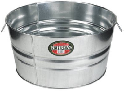 Behrens High Grade Steel 1GS 11 Gal Silver Galvanized Steel Round Tub