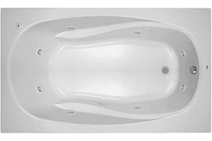 PROFLO PFWPLUSA7242 Lansford 72" x 42" Whirlpool Bathtub with 8 Hydro Jets and EasyCare Acrylic - Drop In or Alcove Installation - White