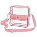 iSPECLE Clear Bag for Women, Clear Purse Approved for NFL, PGA, NCAA, Adjustable 59.1 inch Shoulder Strap for Girl, Pink