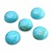 BEADNOVA 5 Pcs 12mm Turquoise Beads Semiprecious Stone Gemstone Round Flat-Back Cabochons Beads Fashion Jewelry Beads Findings Set With Free Jewelry Packing Box