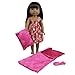 ZITA ELEMENT 14-14.5 Inch Girl Baby Doll Sleeping Bag with Pillow and Eye Mask for 14-14.5 Inch Doll Accessories Xmas Gift