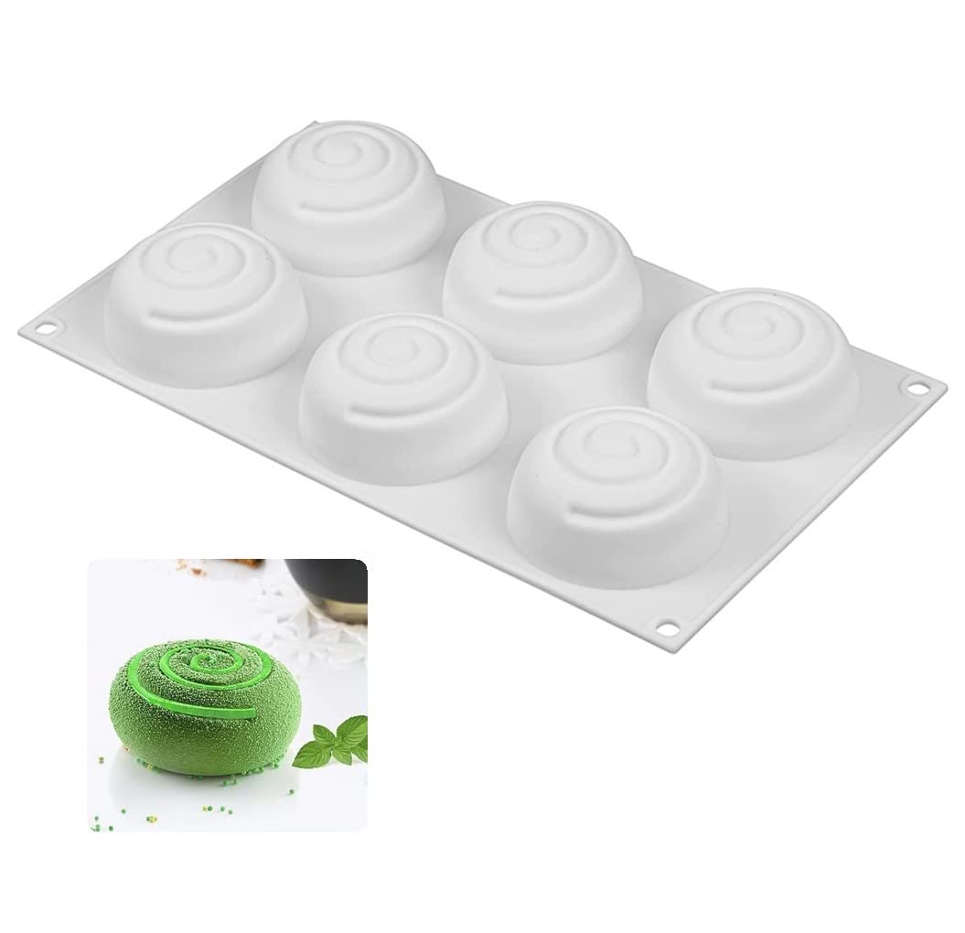 ProLeo Non-stick Silicone Round Spiral Silicone Mould, 3D Circle Swirl Soap Mould DIY Craft