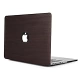 iDOO PU Leather Coated Soft Touch Hard Case for MacBook Pro 13 inch Retina without CD Drive Model A1425 and A1502 Dark Wood