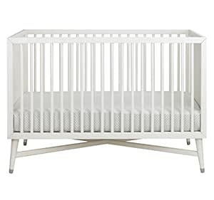 white mid century crib