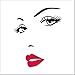 Women's Face Star Decor Nice Sticker Removable Wall Stickers Wall Decor Home Decor Wall Art Bedroom Decor Living Room Decor Sofa TV Background DIY Art Decals