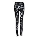 Perman Women Printed Skinny Stretchy Pants Leggings (L, Black)