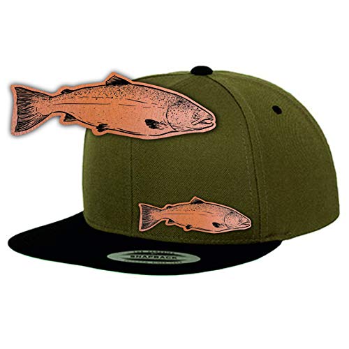 Angler Cap mit Echtleder Forelle Patch Fishing Angel Mütze Kappe – Bild 3
