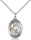 Sterling Silver Catholic Patron Saint Medal Pendant, 3/4 Inch