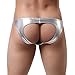YouBin Men's Faux Leather Bikini Briefs Underwear Open Back Jockstrap Thongs Panties