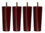 Vencroma Round Wooden Furniture Sofa Legs Modern Wood Solid Tapered Sofa Couch Legs Sofa Legs Replacement, Set of 4