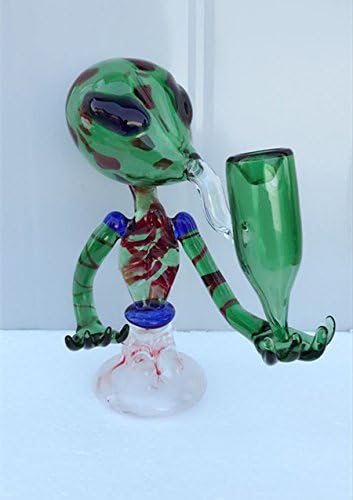 Colorful Glass Alien Smoking Bottle, Glass Colored Alien Tobacco Bottle