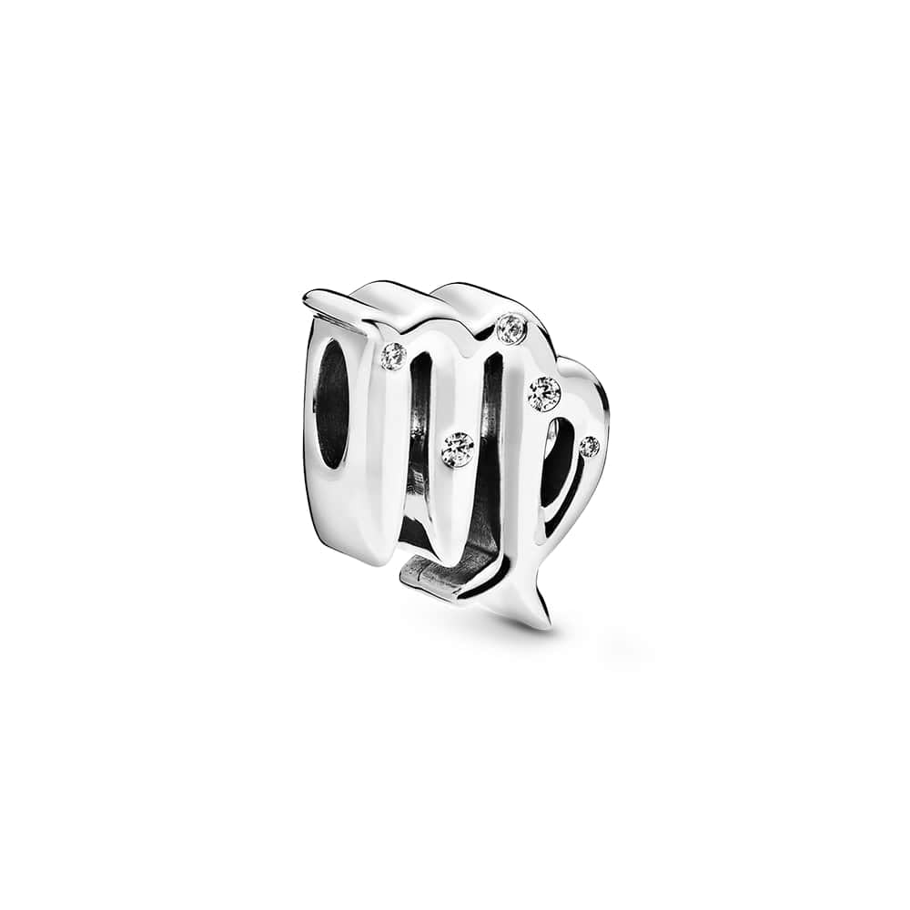 Pandora Moments Women's Sterling Silver Sparkling Virgo Zodiac Charm, No Box