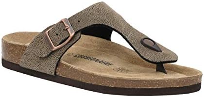 CUSHIONAIRE Sandali Leah Con Plantare In Sughero E Tomaia In Ecopelle, Donna, Marrone, Taglia 40 - 3