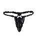 Freebily Men's Lace Thongs G String Sissy Pouch Panties Sheer Mesh Underwear Lingerie Black Medium (waistline 29.0-43.0