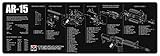 TekMat AR-15 Cleaning Mat/12 x 36 Thick, Durable, Waterproof/Long Gun Cleaning Mat with Parts Diagram and Instructions/Armorers Bench Mat