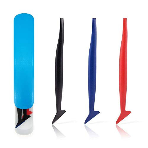 CARTINTS Flexible Micro Squeegee Vehicle Vinyl Application Tools Car Window Tint Film Tools Kit Curves Slot Tint Tool Set 3 in 1 with Different Hardness for Installing Vehicle Wraps and Auto Stickers
