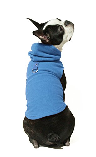 Gooby Every Day Fleece Cold Weather Dog Vest with Hoodie for Small Dogs, Blue, Medium