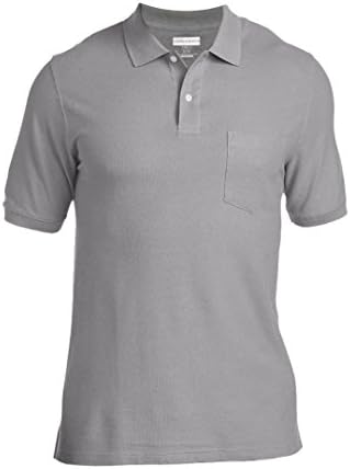 Logan & Martin Big Men's Heavyweight 100% Cotton Pique Polo Golf Shirt with Pocket 4XL-7XLT (7XLT, Gray (57))