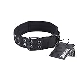 OneTigris Military Adjustable Dog Collar with Metal D Ring & Buckle 2 Sizes (Black, M)