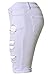 Dokotoo Womens Casual Denim Destroyed Bermuda Shorts Jeans X-Large White