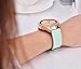V-MORO Leather Band Compatible with Galaxy 42mm Watch Bands 20mm Soft Strap Stainless Steel Rose Gold Buckle Bracelet for Samsung Galaxy Watch 42mm R810/Gear Sport R600 Smartwatch Gray Mint Green