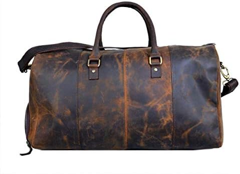 28" Large leather Travel Bag Duffel bag Gym sports flight cabin bag Leather Holdall Overnight Weekend Large luggage bag (20 inch) 3 28" Large leather Travel Bag Duffel bag Gym sports flight cabin bag Leather Holdall Overnight Weekend Large luggage bag (20 inch)