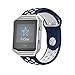 Fitbit Blaze Bands, EloBeth for Fitbit Blaze Soft Silicone Replacement Sport Band Fitbit Blaze Smart Fitness Watch (Blue/White-Large)