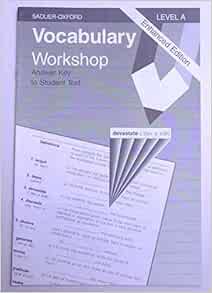 amazoncom vocabulary workshop grade 6 level a teachers key
