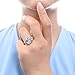 BERRICLE Sterling Silver 3-Stone Wedding Engagement Rings Asscher Cut Cubic Zirconia CZ Statement Cocktail Anniversary Ring for Women, Rhodium Plated Size 6