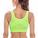SYROKAN Women's High Impact Zipper Front Wire Free Cross Back Support Sports Bra Green 34DD