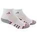 adidas Women's Climalite Quarter Sock (2-Pair), White/Mono Pink/Aluminum 2/Alum 2 Marl, Medium, (Shoe Size 5-10)