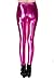 Diamond keep it Liquid Wet Look Shiny Metallic Stretch Leggings (M, Light Pink)