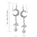 Sterling Silver Celtic Knot Crescent Moon, Trinity Knot, and Rainbow Moonstone Beaded Earrings